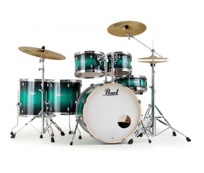 PEARL EXA726S/C773 - Export EXA Limited Edition Teal Blue Ash 6 Parça (22B/10T/12T14F/16F/14S) Aksamlı Akustik Davul Seti